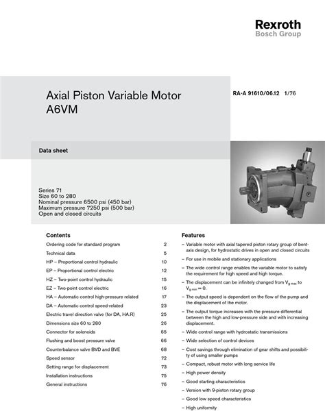 rexroth motor specs